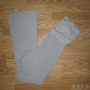 Zenana Signature Gray Ruched Fold Over Yoga Pants